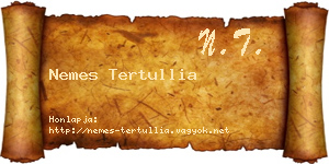 Nemes Tertullia névjegykártya